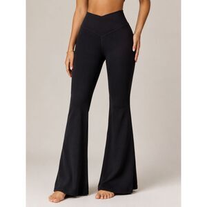 OFFLINE by Aerie Black Crossover  High Waist Flare Leggings Yoga Pants XS